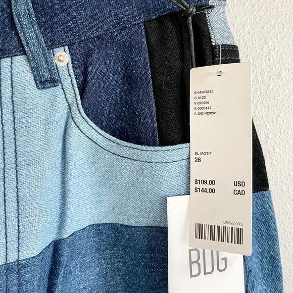 NWT UO BDG Patchwork High Rise Baggy Jeans Sz 25 - Picture 6 of 11